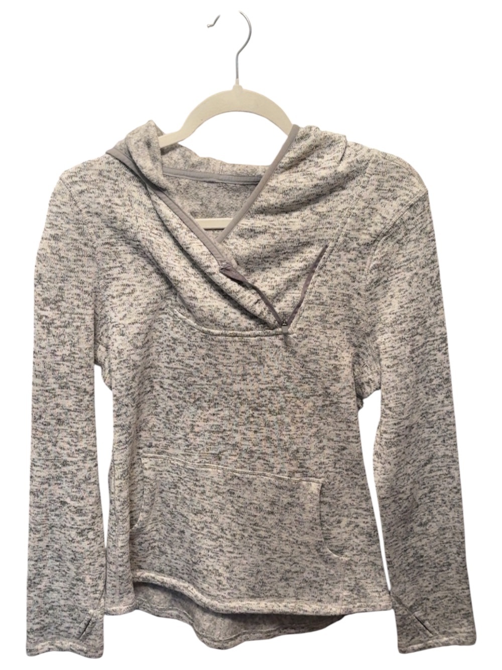 Kyodan Heathered Light Gray Cowl Hoodie Sweater